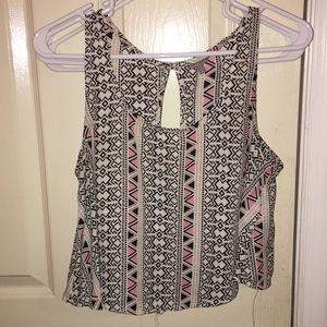 Aztec print crop top